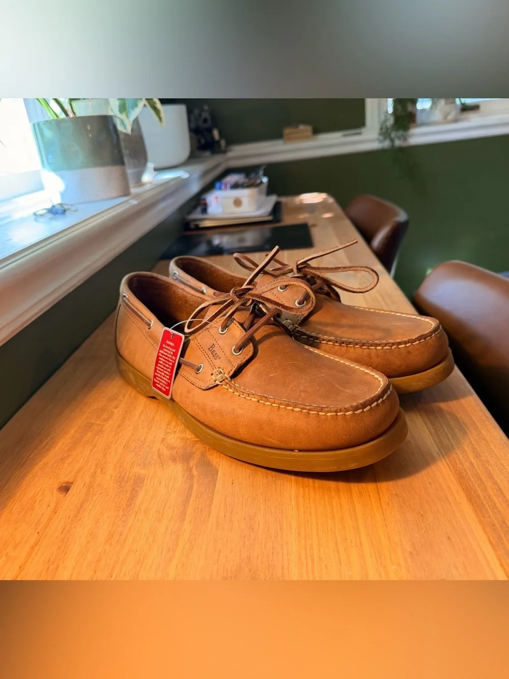 G.H. Bass & Co. Chestnut Brown Leather Boat Shoes